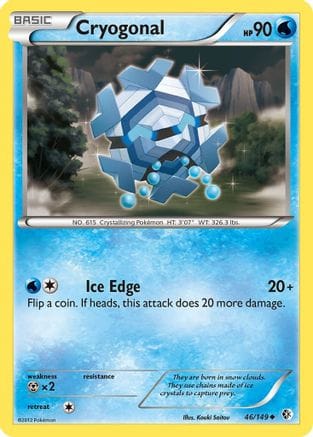 'Pokemon - 'Cryogonal 046  - Reverse Holofoil Boundaries Crossed - Uncommon