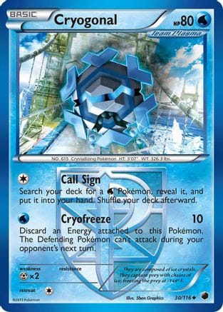 'Pokemon - 'Cryogonal (Team Plasma) 030/116  Plasma Freeze - Uncommon