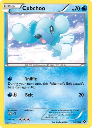 'Pokemon - 'Cubchoo 036  Next Destinies - Common