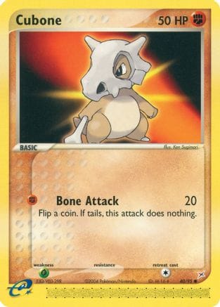 'Pokemon - 'Cubone 040/95  - Reverse Holofoil Team Magma vs Team Aqua - Common