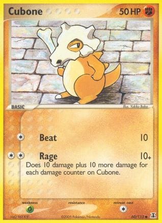 'Pokemon - 'Cubone 060/113  - Reverse Holofoil Delta Species - Common