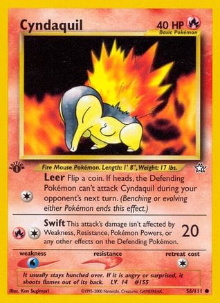 'Pokemon - 'Cyndaquil (56) 056/111  - 1st Edition Neo Genesis - Common
