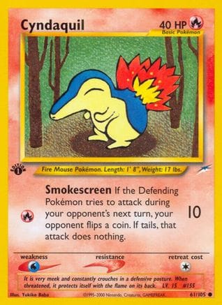 'Pokemon - 'Cyndaquil 061/105  - 1st Edition Neo Destiny - Common