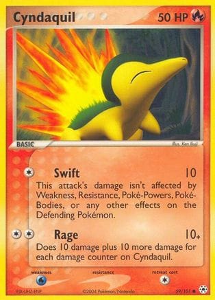 'Pokemon - 'Cyndaquil 059/101  - Reverse Holofoil Hidden Legends - Common