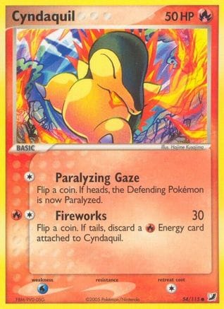 'Pokemon - 'Cyndaquil 054/115  - Reverse Holofoil Unseen Forces - Common