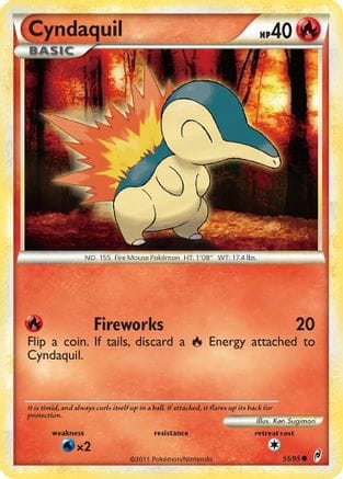 'Pokemon - 'Cyndaquil 055/95  - Reverse Holofoil Call of Legends - Common