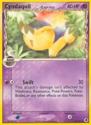 'Pokemon - 'Cyndaquil (Delta Species) 045/101  Dragon Frontiers - Common