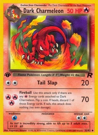'Pokemon - 'Dark Charmeleon 032/82  - Unlimited Team Rocket - Uncommon