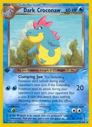 'Pokemon - 'Dark Croconaw 032/105  - Unlimited Neo Destiny - Uncommon
