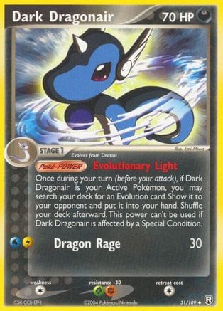 'Pokemon - 'Dark Dragonair 031/109  - Reverse Holofoil Team Rocket Returns - Uncommon