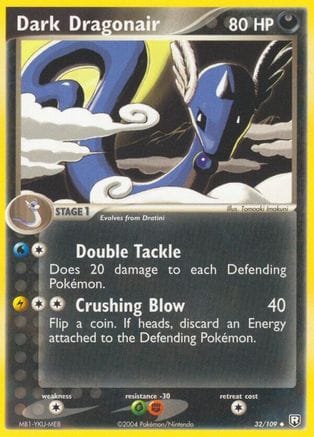 'Pokemon - 'Dark Dragonair 032/109  - Reverse Holofoil Team Rocket Returns - Uncommon