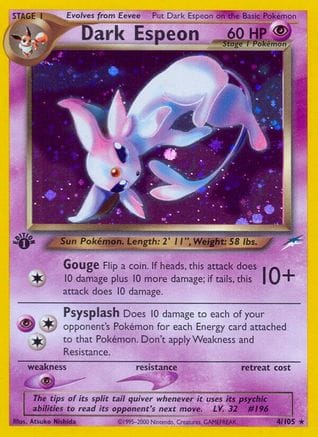 'Pokemon - 'Dark Espeon 004  - Unlimited Holofoil Neo Destiny - Holo Rare