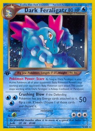 'Pokemon - 'Dark Feraligatr 005  - 1st Edition Holofoil Neo Destiny - Holo Rare