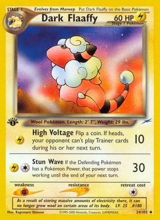 'Pokemon - 'Dark Flaaffy 034/105  - Unlimited Neo Destiny - Uncommon