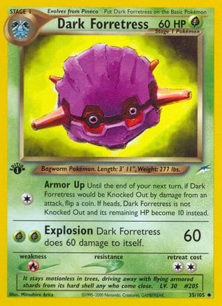 'Pokemon - 'Dark Forretress 035/105  - 1st Edition Neo Destiny - Uncommon