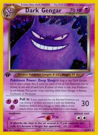 'Pokemon - 'Dark Gengar 006  - Unlimited Holofoil Neo Destiny - Holo Rare