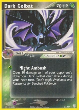 'Pokemon - 'Dark Golbat 034/109  Team Rocket Returns - Uncommon