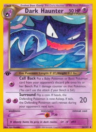 'Pokemon - 'Dark Haunter 036/105  - 1st Edition Neo Destiny - Uncommon