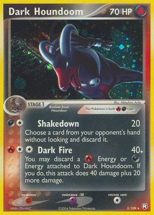 'Pokemon - 'Dark Houndoom 005/109  - Holofoil Team Rocket Returns - Holo Rare