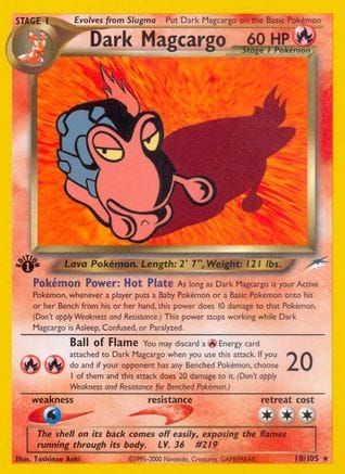 'Pokemon - 'Dark Magcargo 018/105  - 1st Edition Neo Destiny - Rare