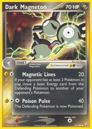 'Pokemon - 'Dark Magneton 039  - Reverse Holofoil Team Rocket Returns - Uncommon
