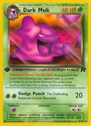 'Pokemon - 'Dark Muk 041/82  - 1st Edition Team Rocket - Uncommon