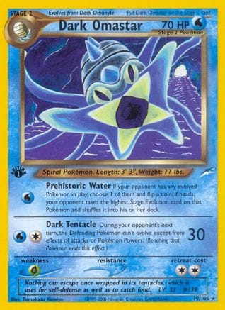 'Pokemon - 'Dark Omastar 019/105  - Unlimited Neo Destiny - Rare