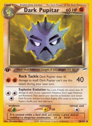 'Pokemon - 'Dark Pupitar 038/105  - Unlimited Neo Destiny - Uncommon