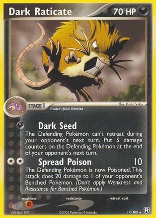 'Pokemon - 'Dark Raticate 017  Team Rocket Returns - Rare