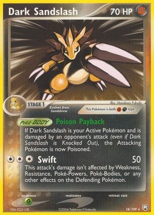 'Pokemon - 'Dark Sandslash 018  - Reverse Holofoil Team Rocket Returns - Rare