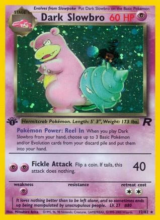 'Pokemon - 'Dark Slowbro (12) 012/82  - 1st Edition Holofoil Team Rocket - Holo Rare