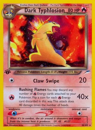 'Pokemon - 'Dark Typhlosion 010/105  - 1st Edition Holofoil Neo Destiny - Holo Rare