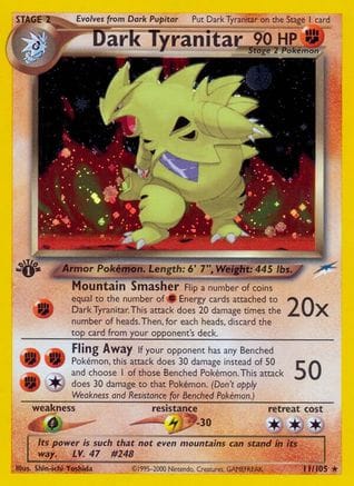 'Pokemon - 'Dark Tyranitar 011  - 1st Edition Holofoil Neo Destiny - Holo Rare