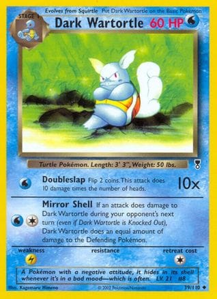 'Pokemon - 'Dark Wartortle 039/105  - Reverse Holofoil Legendary Collection - Uncommon