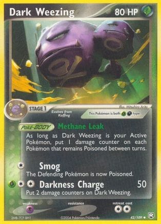 'Pokemon - 'Dark Weezing 042  - Reverse Holofoil Team Rocket Returns - Uncommon
