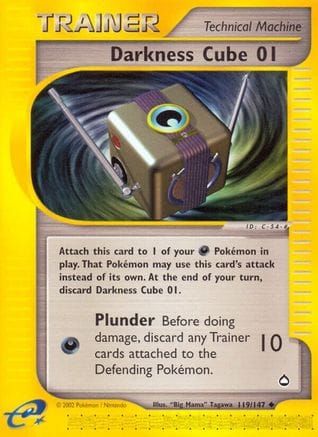 'Pokemon - 'Darkness Cube 01 119  - Reverse Holofoil Aquapolis - Uncommon
