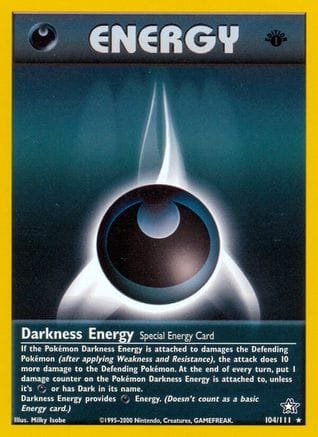 'Pokemon - 'Darkness Energy 104/111  - Unlimited Neo Genesis - Rare