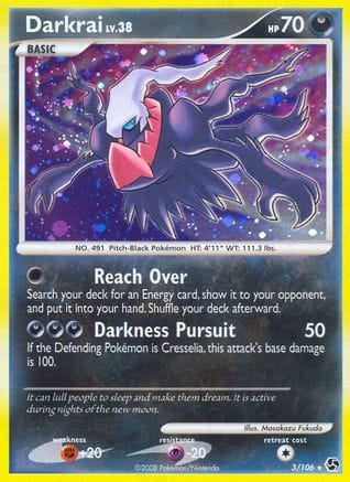 'Pokemon - 'Darkrai (3) 003  - Reverse Holofoil Great Encounters - Holo Rare