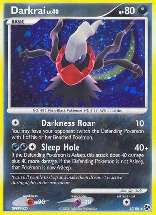 'Pokemon - 'Darkrai (4) 004/106  - Holofoil Great Encounters - Holo Rare