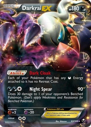 'Pokemon - 'Darkrai EX 063/108  - Holofoil Dark Explorers - Ultra Rare