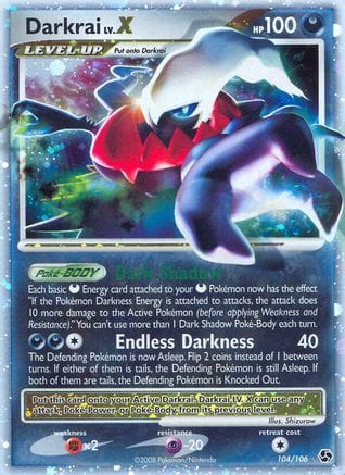 'Pokemon - 'Darkrai LV.X 104/106  - Holofoil Great Encounters - Ultra Rare