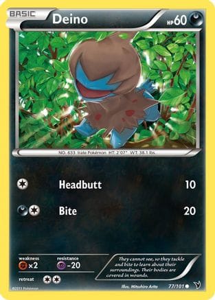 'Pokemon - 'Deino 077  - Reverse Holofoil Noble Victories - Common