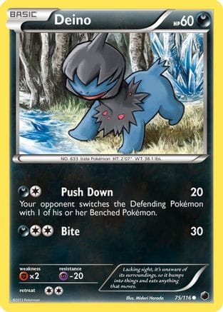 'Pokemon - 'Deino (75) 075  - Reverse Holofoil Plasma Freeze - Common