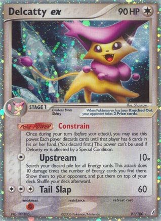 'Pokemon - 'Delcatty ex 091/100  - Holofoil Crystal Guardians - Ultra Rare