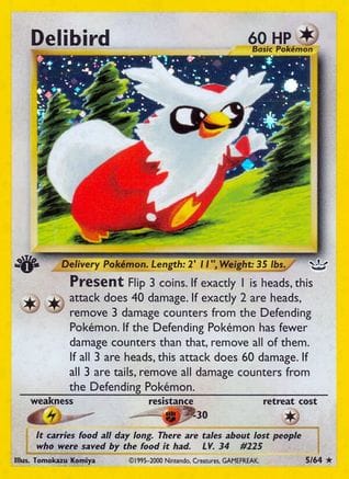 'Pokemon - 'Delibird 005/64  - Unlimited Holofoil Neo Revelation - Holo Rare