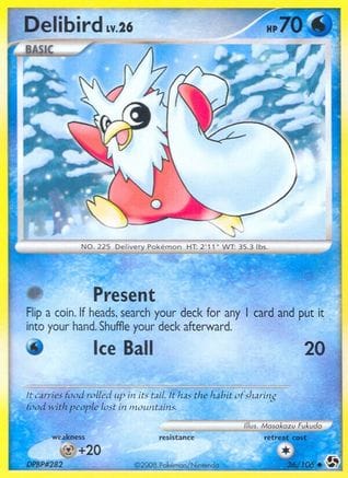 'Pokemon - 'Delibird 036  - Reverse Holofoil Great Encounters - Uncommon