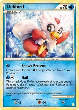 'Pokemon - 'Delibird 039  - Reverse Holofoil HeartGold SoulSilver - Uncommon