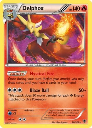 'Pokemon - 'Delphox 026/146  - Holofoil XY Base Set - Holo Rare