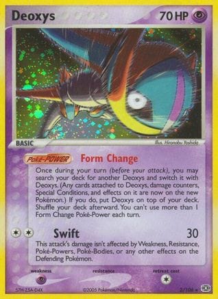 'Pokemon - 'Deoxys (Speed Forme) 002  - Reverse Holofoil Emerald - Holo Rare