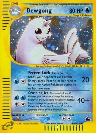 'Pokemon - 'Dewgong (H6) 0H6  - Holofoil Skyridge - Holo Rare